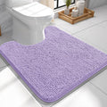 OLANLY Toilet Rugs U-Shaped 24x24, Extra Soft Absorbent Chenille Contour Bathroom Rugs for Toilet, Dry Quickly, Machine Washable, Non-Slip Bath Mat, Lavender
