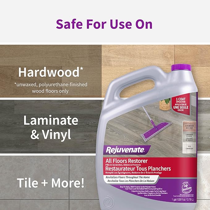 Rejuvenate All Floors Restorer Fills Scratches, Shines And Protects All Floor Types, Including Hardwood, Laminate, Vinyl And Tile, 1 Gallon