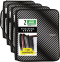 Five Star Zipper Binder, 2 Inch 3-Ring Binder with Round Rings, 5-Tab Expanding File, 380 Sheet Capacity, Black (72536) (Pack of 4)