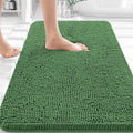 OLANLY Bathroom Rugs 30x20, Extra Soft Absorbent Chenille Bath Rugs, Rubber Backing Quick Dry, Machine Washable Bath Mats for Bathroom Floor, Tub and Shower, Home Decor Accessories, Olive Green