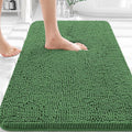 OLANLY Bathroom Rugs 32x20, Extra Soft Absorbent Chenille Bath Rugs, Rubber Backing Quick Dry, Machine Washable Bath Mats for Bathroom Floor, Tub and Shower, Home Decor Accessories, Olive Green