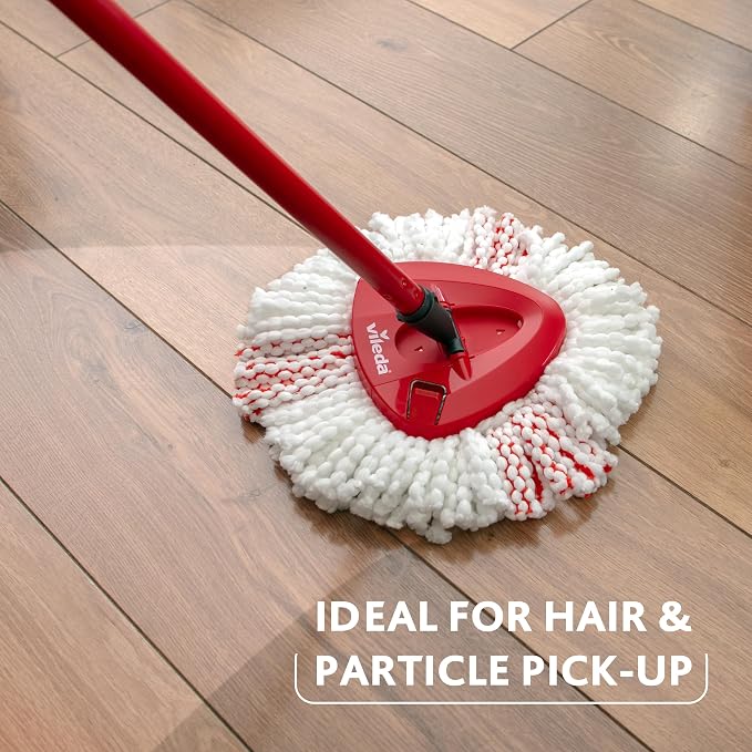 Vileda Turbo Spin Mop and Bucket Set with Foot Pedal Wringer | Telescopic Handle 65-131 cm, Microfibre Mop Head, Machine Washable Refill, 5 Year Guarantee, Frustration-Free Packaging