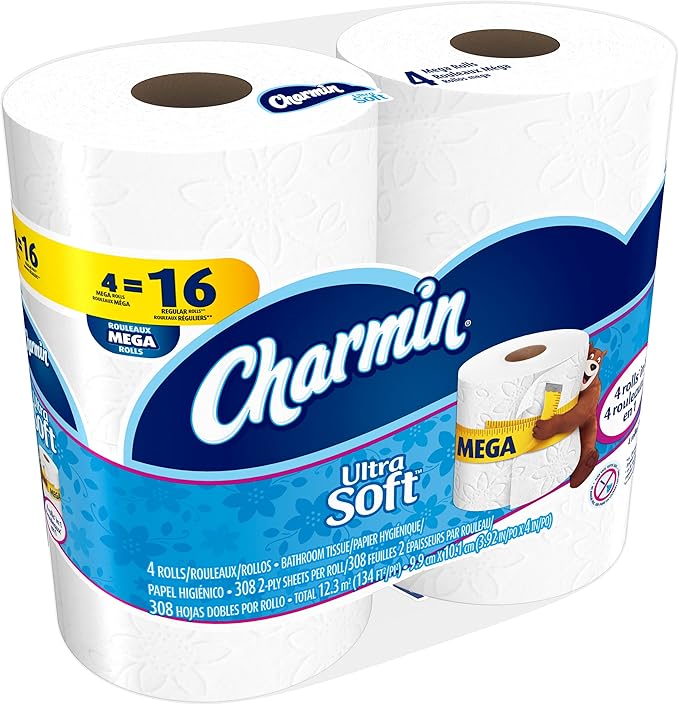 Charmin Ultra Soft Toilet Paper, Bath Tissue, Mega Roll, 24 Count, 4 Count (Pack of 6)
