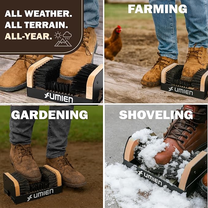 Umien™ Boot Scraper Outdoor Shoe Cleaning Brush - Heavy-Duty Shoe Cleaner and Boot Scrubber for Mud, Dirt, and Snow - Durable Weather-Resistant Outdoor Cleaning Tool