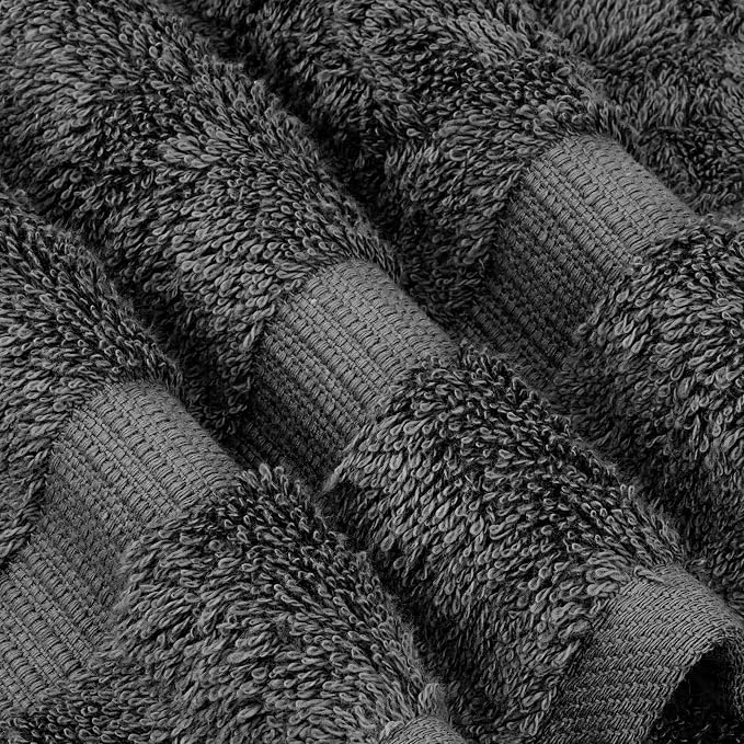 Chakir Turkish Linens 4 Piece Washcloth Set, 100% Cotton Luxury Turkish Washcloths for Bathroom, Soft Absorbent Washcloths, 13 x 13 Inches, Dark Gray