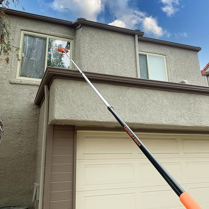 5-18 ft Long Telescopic Extension Pole // Multi-Purpose Extendable Pole with Universal Twist-on Metal Tip // Lightweight and Sturdy // Best Telescoping Pole for Painting, Dusting and Window Cleaning