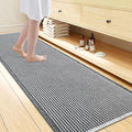 Smiry Waffle Bath Mat 72x24, Extra Soft Absorbent Bathroom Rugs, Non Slip Machine Washable Quick Dry Bath Rugs for Bathroom Floor, Tub, Shower, Home Decor Accessories, Darkgrey & Cream