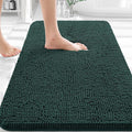 OLANLY Bathroom Rugs 32x20, Extra Soft Absorbent Chenille Bath Rugs, Rubber Backing Quick Dry, Machine Washable Bath Mats for Bathroom Floor, Tub and Shower, Home Decor Accessories, Blackish Green