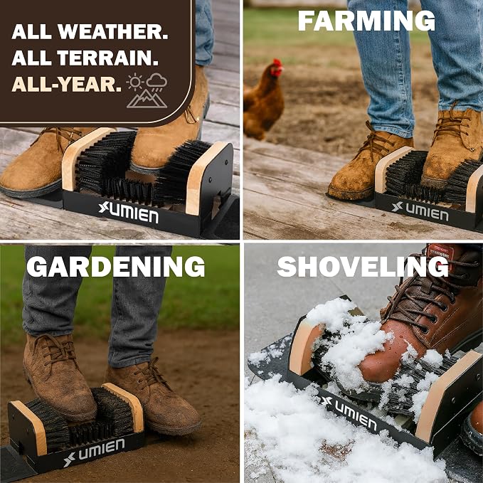 Umien™ 2 Pack Boot Scraper Outdoor Shoe Brush with Flaps - Heavy-Duty Shoe Cleaner and Boot Scrubber for Mud, Dirt, and Snow - Durable Weather-Resistant Outdoor Shoe Cleaning Tool