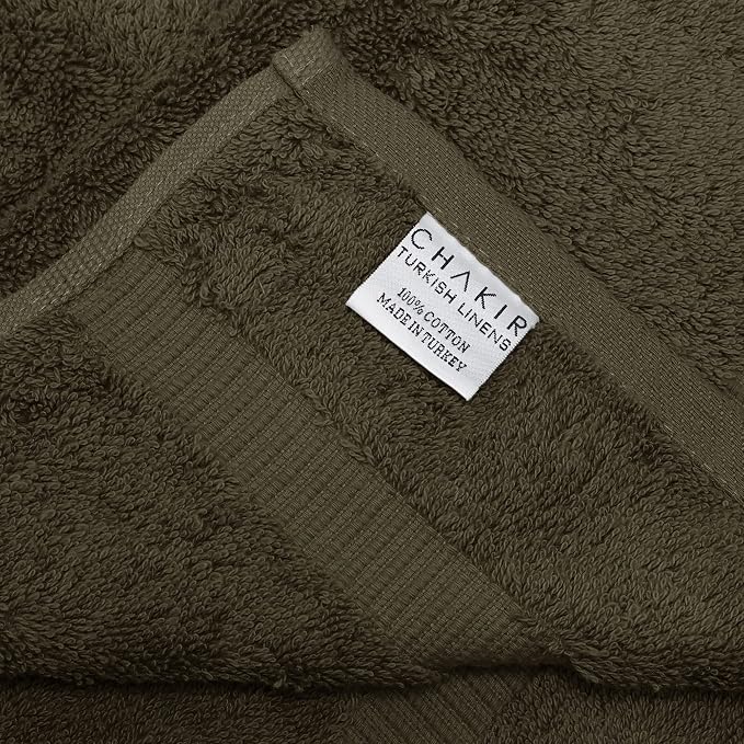 Chakir Turkish Linens 4 Piece Large Bath Towels, 100% Cotton Turkish Towels for Bathroom, Luxury Soft Absorbent Bath Towel Set, 27 x 54 Inches, Cocoa