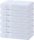 White Bath Towels 24x50 Inch, 6 Pack - Extra Absorbent Cotton Towel Set for Bathroom