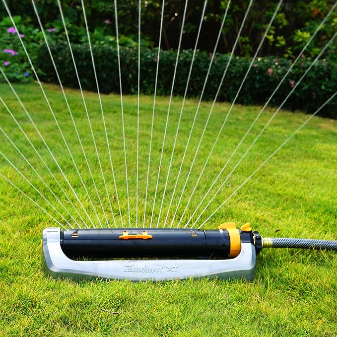 Melnor 65154AMZ XT Turbo Oscillating Sprinkler,Metal Base,4,500 sq. ft.,Quick Connect Bundle,3-Way Adjustable,Black,Yellow,(Pack of 12)