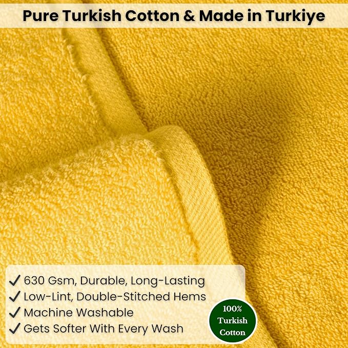 SALBAKOS Luxury 100% Turkish Cotton Bath Sheet 40x80 in (1-Piece, Yellow) | Extra Large Jumbo Oversized Bathroom and Beach Towel, Super Soft Highly Absorbent Thick Premium Hotel Quality, Made in Turkey