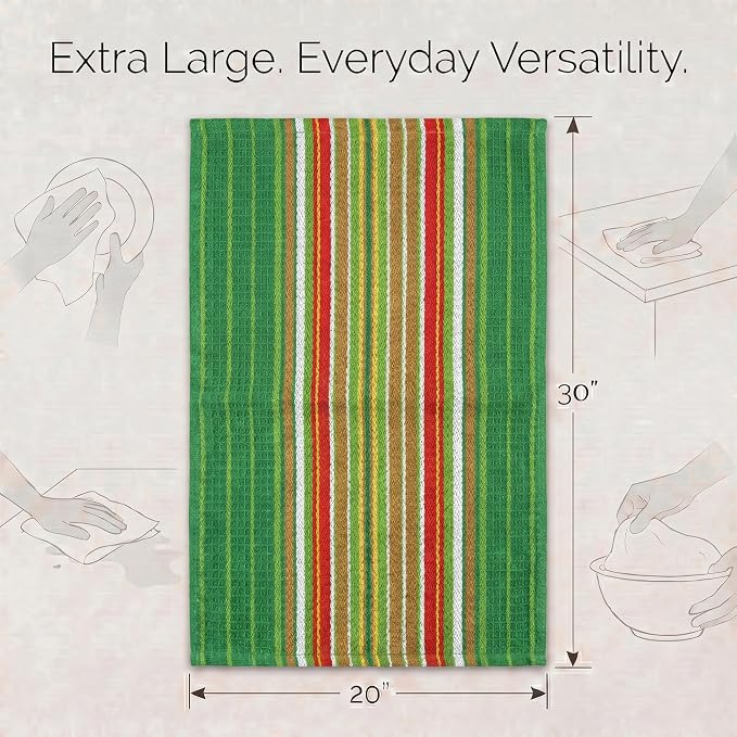 Urban Villa Kitchen Towels Cotton Dish Towels 20”x30” (Set of 8) Multi