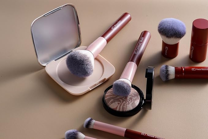 BS-MALL Makeup Brushes Kit – Professional Makeup Tools with Travel Case, Includes Foundation, Powder, Concealer, Lip & Eyeshadow Brushes for Daily Use & Versatile Occasions (Vermilion-Pink)