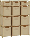 Cube Storage Organizer with 12 Storage Bins Included – Storage Cubes for Home Organization, Toy Storage, Office Storage, Living Room Storage, and General Storage Solution (Beige)