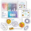 A Brighter Year Large Color The Cosmos Leo Bundle - Adult Mini Coloring Book (3" x 3" - 50 Pages), Post It Notes (50-3” x 3”), Stickers, & Gel Pens - Stress Relief, Mindfulness, Gift, Travel
