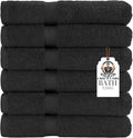 HERCULEAN Premium Bath Towels 24 x 48 Pack of 6 | Quick Dry and Highly Absorbent | 100% Cotton Terry Towels for Bathroom - Perfect for Shower - Pool and Spa - Luxury Soft Towels - Charcoal Grey