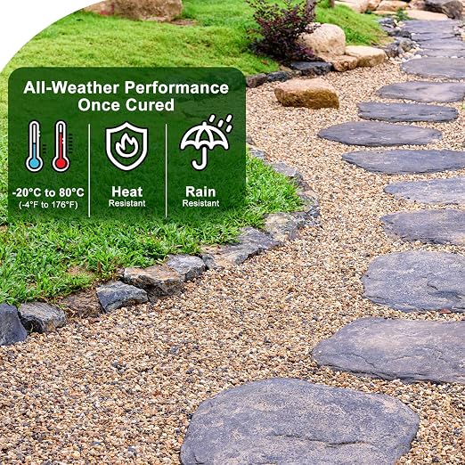 Teexpert 1 Gallon Rock Glue for Landscaping with Sprayer, Concentrated Gravel Glue for Pea Gravel & Small Rocks, 10,000 mPa·s Strong Hold, Covers up to 280 sq ft, Water Permeable, Dries Clear