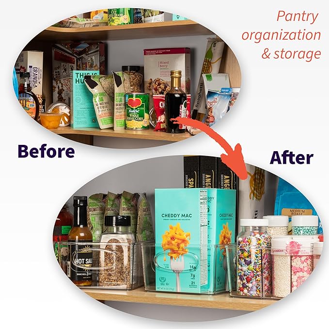 Pantry Organizers and Storage, Cabinet Organizer Kitchen Organizers and Storage - Fridge Organizer, Drawer Organizer & Snack Organizer - Refrigerator Organizers and Storage, Cupboard Shelf Organizer