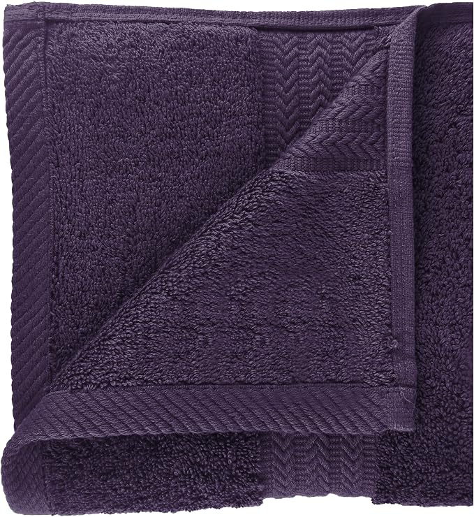 HERCULEAN Large Bath Towels 24 x 50 Pack of 6 | Quick Dry and Highly Absorbent | 100% Cotton Terry Towels for Bathroom - Perfect for Shower - Pool and Spa - Luxury Soft Towels - Plum