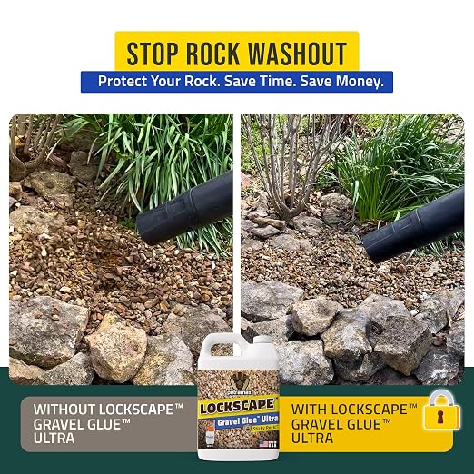 Lockscape Rock Glue for Landscaping (64 Ounce) - Gravel Glue Ultra Super Adhesive, Non-Toxic, Easy to Apply Clear Rock Glue for Landscaping - Decomposed Granite Stabilizer with Extensive Coverage