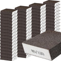 Gisafai 100 Pcs Dual Angle Sanding Sponge Bulk, 80/120 Grit Double Sided Reusable Washable Sponge Sandpaper Block for Drywall, Wood, Metal, Glass, Med/fine