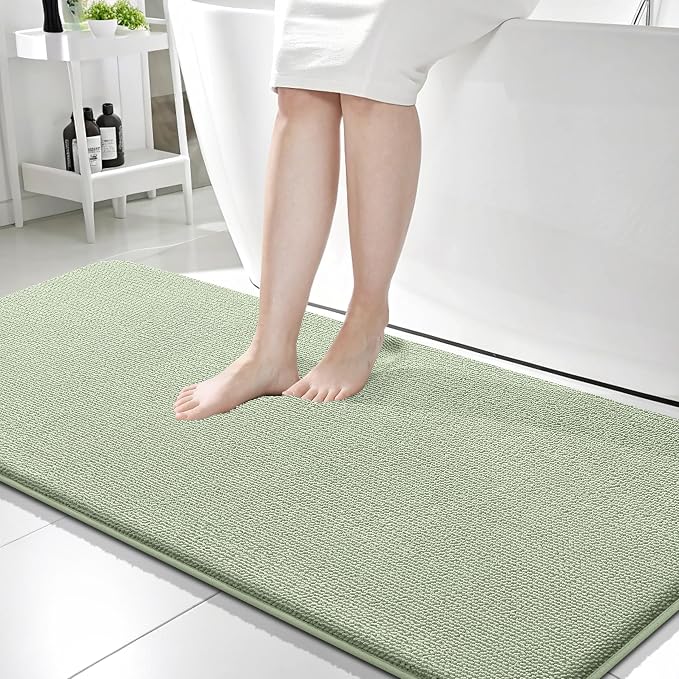 OLANLY Memory Foam Bathroom Runner Rugs 59x24, Long Bath Mats, Sage Green | Soft Quick Dry Bath Mats, Non-Slip, Absorbent Machine Washable Mat for Bathroom Floor, Tub and Shower, Home Decor Accessories