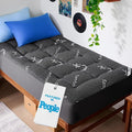 BEDLORE Twin XL Mattress Topper Viscose Derived from Bamboo, Thick Pillow Top Mattress Pad with Deep Pockets for 6-15 inches Mattress, Soft Mattress Topper College Dorm Size for Back Pain(Dark Gray)