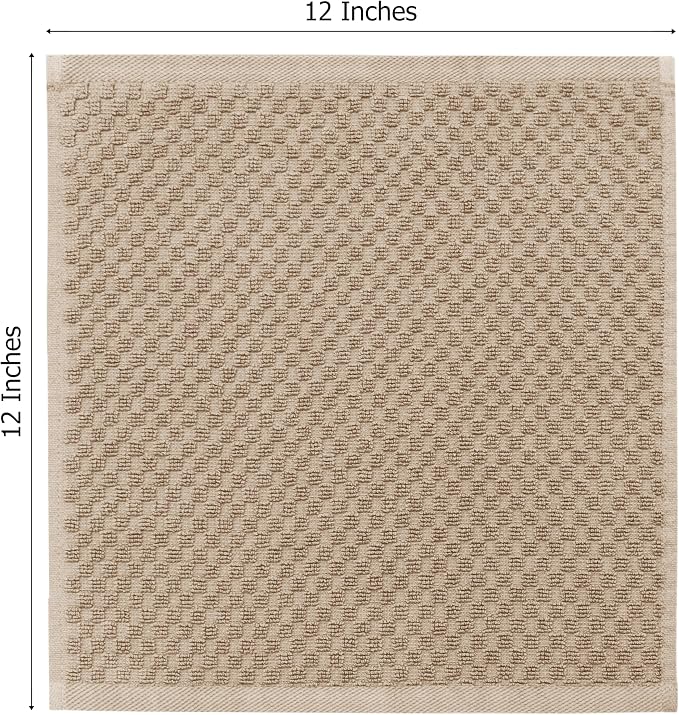 COTTON CRAFT Euro Spa Waffle Wash Cloth - Set of 12 Linen Washcloth | Luxury Face Towel Set - 100% Cotton - Soft Plush Absorbent Low Lint Quick Dry - Gym Shower Beach Bath Kitchen - 12x12 inches