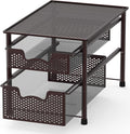 Simple Houseware Stackable 2 Tier Sliding Basket Organizer Drawer, Bronze