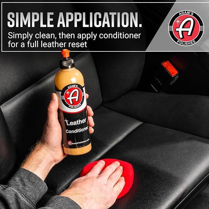 Adam’s Leather Care Kit - Leather Cleaner & Conditioner Car Cleaning Supplies | UV Protection for Interior Accessories Steering Wheel Seat Dash Vinyl Shoe Polish Jacket | Safe Auto Chemical (Kit)