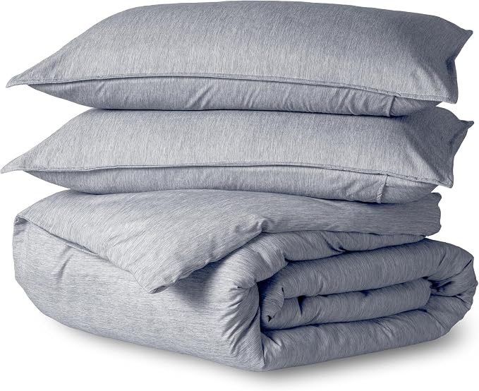 Bare Home Bedding Duvet Cover Oversized King Size - Premium 1800 Super Soft Collection - Lightweight, Soft Textured Duvet Cover (Oversized King, Heathered Midnight Blue)