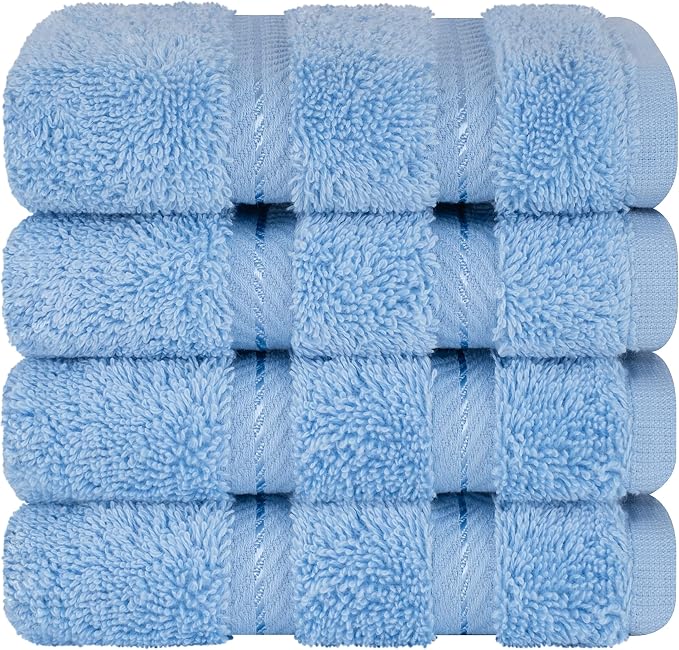 American Soft Linen 100% Cotton Luxury Turkish Towels, 4 PC Washcloth Set | Soft Absorbent Quick Dry OEKO Tex Standard 100 Certificated Durable Machine Washable Breathable Premium Hotel Quality