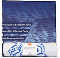 Manduka Yogitoes Hot Yoga Mat Towel - 71" | Moisture Activated Grip | Patented Silicone Nubs | Highly Absorbent, Durable & Easy Care | Made from Recycled Materials | 71 x 24 Inches | Chakra Print Blue
