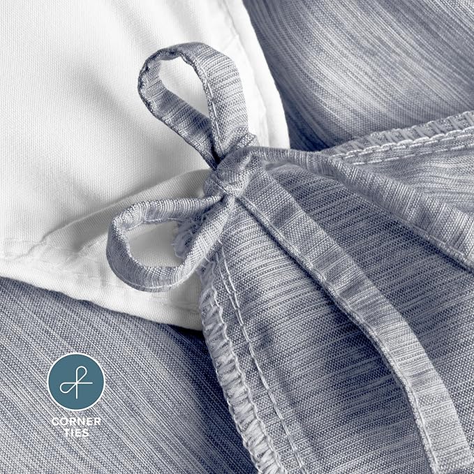 Bare Home Bedding Duvet Cover Full Size - Premium 1800 Super Soft Collection - Lightweight, Duvet Cover - Soft Textured Bedding (Full, Heathered Midnight Blue)