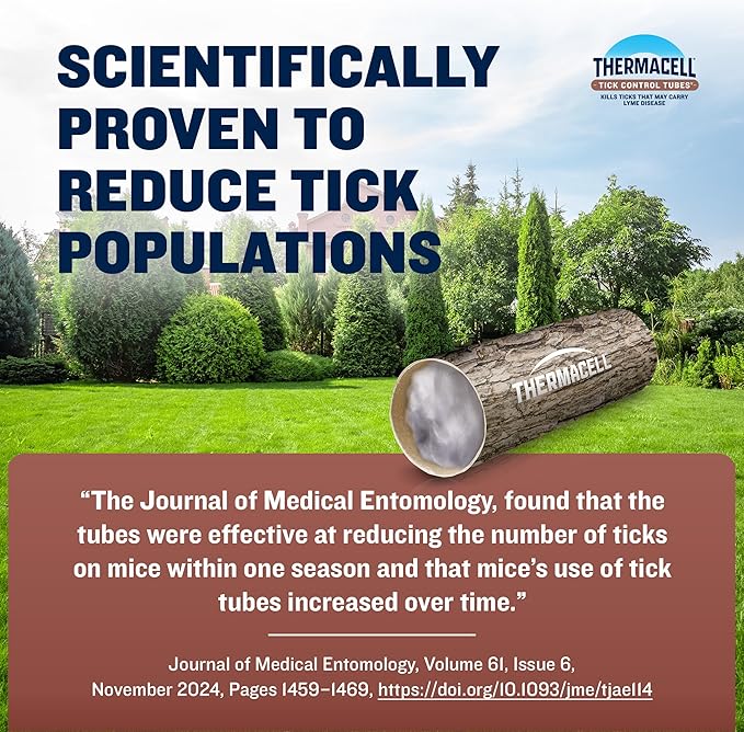 Thermacell Tick Control Tubes; 12 Per Box; No Spray, Easy-to-Use; Kills Ticks That May Carry Lyme Disease; Place in Backyard, Gardens or Wooded Areas Twice a Year; Won’t Harm Kids, Pets or Environment