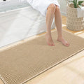 Smiry Waffle Bath Mat 47x20, Extra Soft Absorbent Bathroom Rugs, Non Slip Machine Washable Quick Dry Bath Rugs for Bathroom Floor, Tub, Shower, Home Decor Accessories, Brown