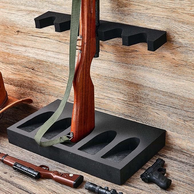 Geelin 2 Set Foam Gun Rack Gun Safe Accessory Universal Gun Safe Organizer with Magnetic Strip and Holder for Butt Stocks Shotgun Rifle Rack Rifle Rest Holder for Metal Gun Storage Gun Cabinet Gifts