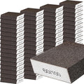 Gisafai 100 Pcs Dual Angle Sanding Sponge Bulk, 60/100 Grit Double Sided Reusable Washable Sponge Sandpaper Block for Drywall, Wood, Metal, Glass, Med/fine