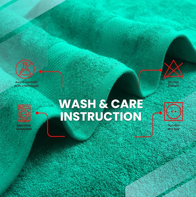 Infinitee Xclusives Jumbo Bath Sheets Towels for Adults – 600 GSM (35X70 Inches)– 100% Ring Spun Cotton Soft and Absorbent Large Bath Towels for Bathroom (Vivid Green)