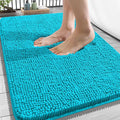 OLANLY Bathroom Rugs 34x21, Extra Soft Absorbent Chenille Bath Rugs, Rubber Backing Quick Dry, Machine Washable Bath Mats for Bathroom Floor, Tub and Shower, Home Decor Accessories, Aqua Sky