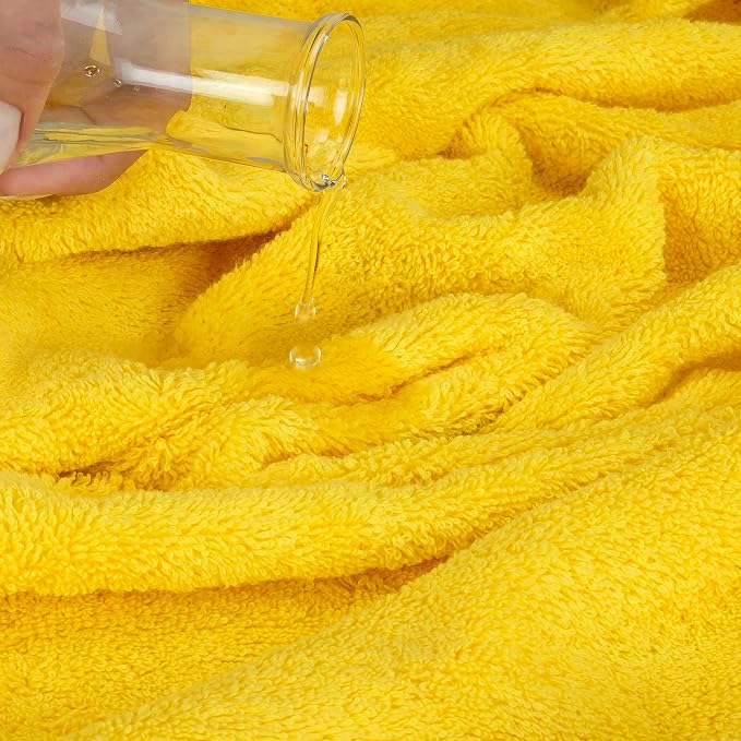 Cotton Paradise 100% Cotton Turkish Towel Set, Soft Absorbent Quick Dry, 6 Piece Towel Set, Yellow