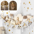TIDYTEDS Snow White Macrame DreamLights Boho Stuffed Animal Storage Net (Extra Large) and Hammock for Small Plushies - Pure Cotton