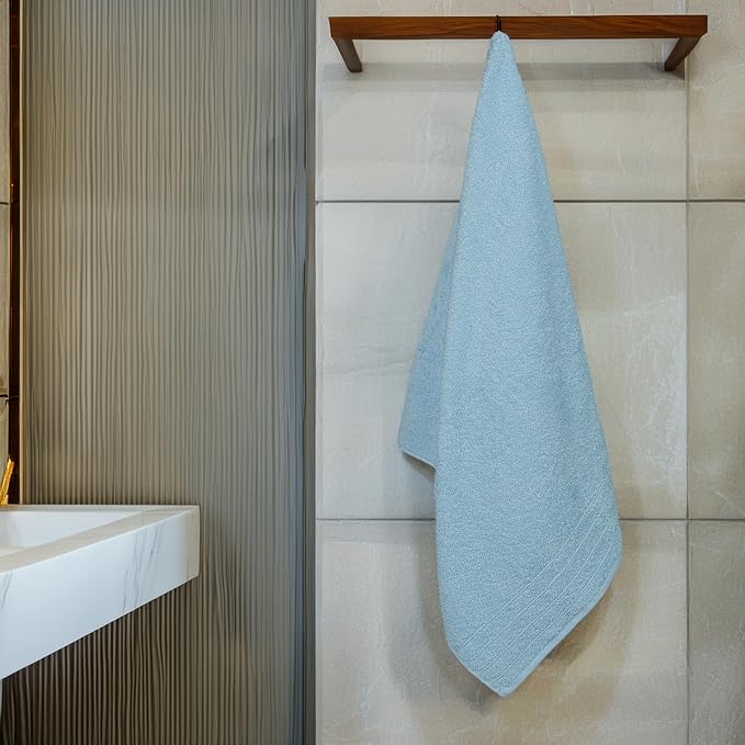 Tens Towels 4 Piece Extra Large Bath Towels 30 x 60 Inches, Sky Blue | 100% Cotton, Larger & Lighter Weight, Quicker to Dry, Super Soft and Absorbent, Perfect for Bathroom