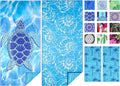 TwoYek Microfiber Beach Towel Extra Large 71x32 Turtle Shell 2 Pack | Thin & Lightweight, Sand Free, Super Absorbent & Quick Dry, Oversized Towels for Beach Bath Pool Swim Travel Essentials Gift