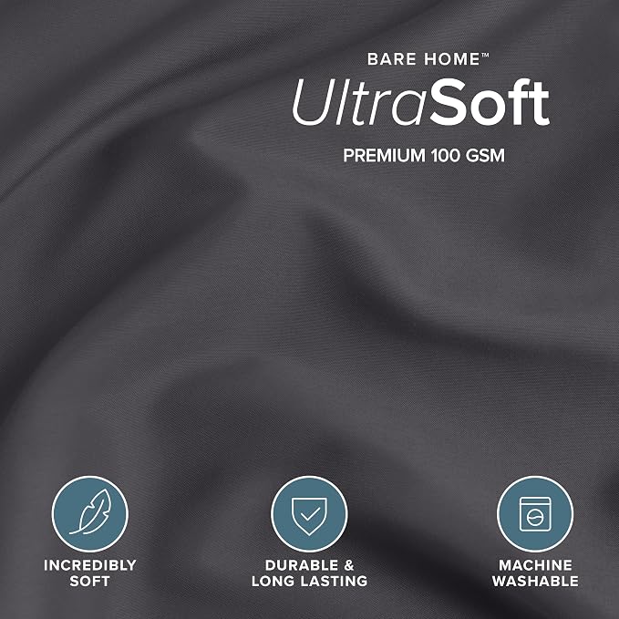 Bare Home Bedding Duvet Cover Full Size - Premium 1800 Super Soft Collection - Lightweight, Cooling - Soft Breathable Bedding Duvet Cover (Full, Forged Iron Grey)