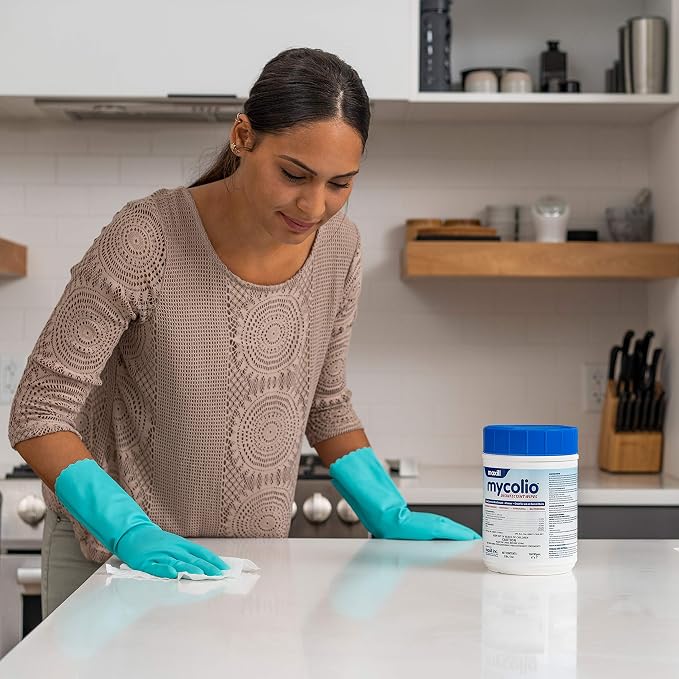 Mycolio Hospital Grade Disinfectant Wipes - 6" x 7” - Disinfecting Antibacterial Sanitizing Cleaning Wipes - 6 canisters, 960 Wipes