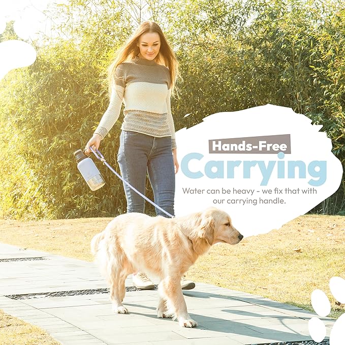 Portable Dog Water Bottle with 2 Removable Water Bowls for Dogs – Leak-Proof Portable Dog Water Bottle - Travel Accessories for Dogs - 32oz - Blue