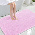 OLANLY Large Bathroom Rugs 47x32, Extra Soft Absorbent Chenille Bath Rugs, Rubber Backing Quick Dry, Machine Washable Bath Mats for Bathroom Floor, Tub and Shower, Home Decor Accessories, Pink